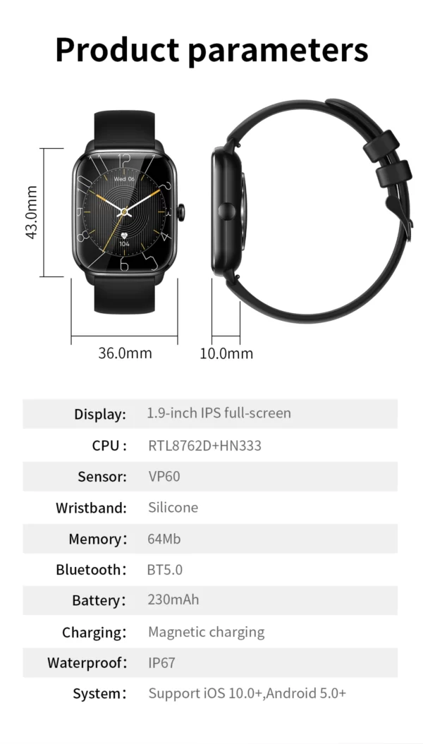 Smartwatch montre intelligente TKYUAN – Image 8
