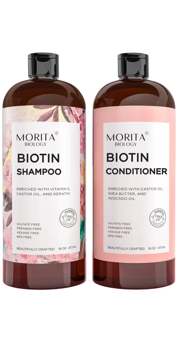 Shampoing et après-shampoing à la biotine pour la croissance des cheveux