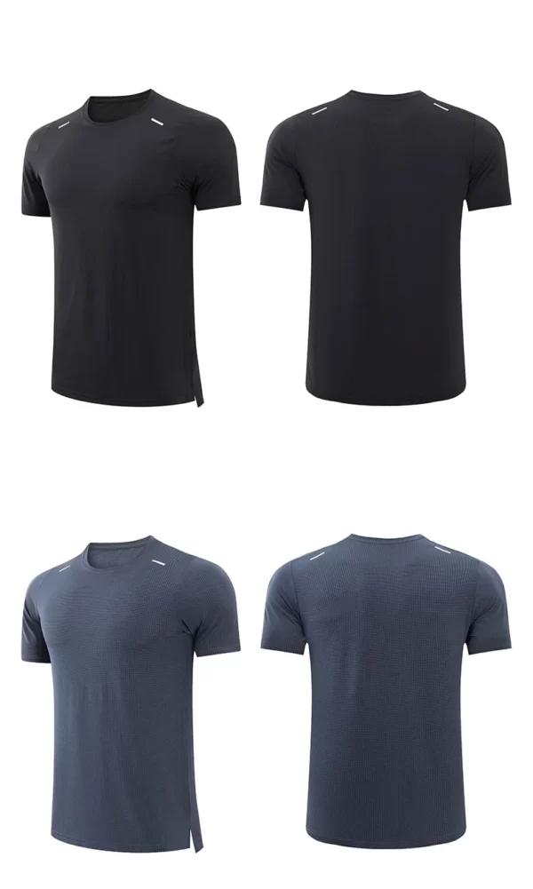 Chemises de sport pour hommes Gym Jogging Training O-neck Respirant Maillot d'entraînement à séchage rapide Slim Fit Compression Hommes Running T-Shirts