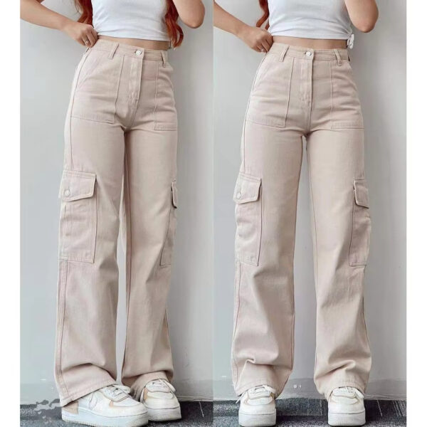 Pantalon de cargo taille haute